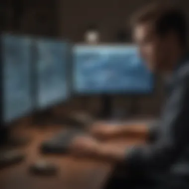 A person adjusting settings on a computer for optimal connectivity