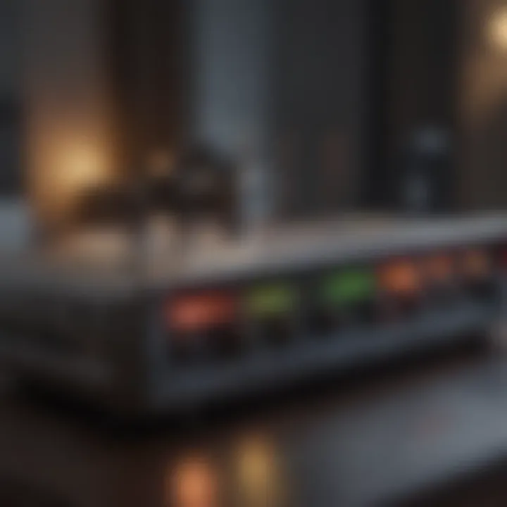 Router with signal indicators showcasing optimal performance