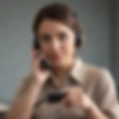 Customer Service Interaction for Number Porting Illustration of a person on the phone with a carrier representative
