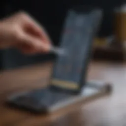 Measuring the screen of an iPhone using a ruler