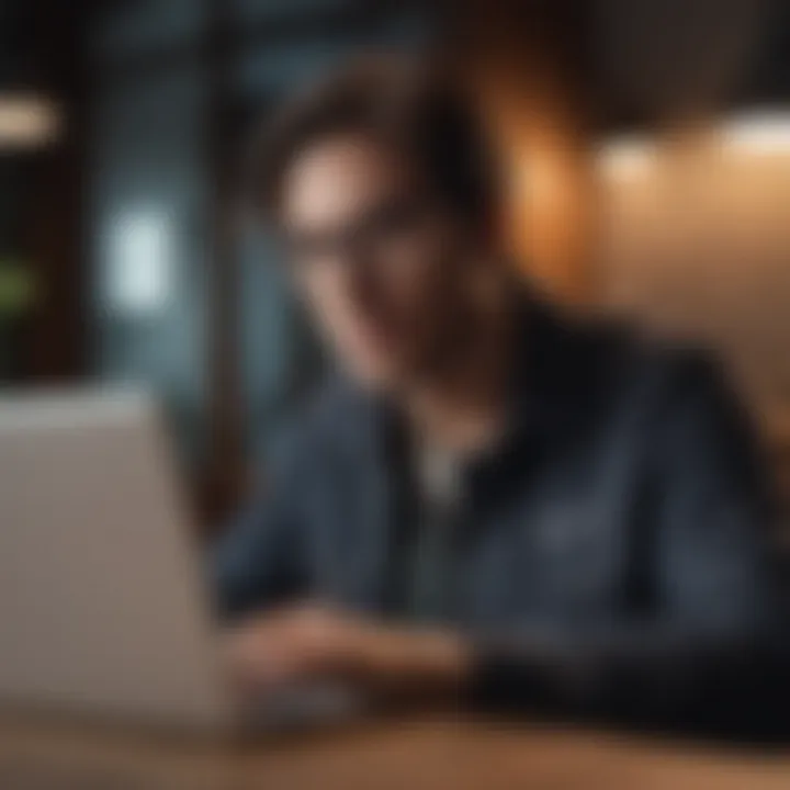 Person reviewing financial service options on a laptop