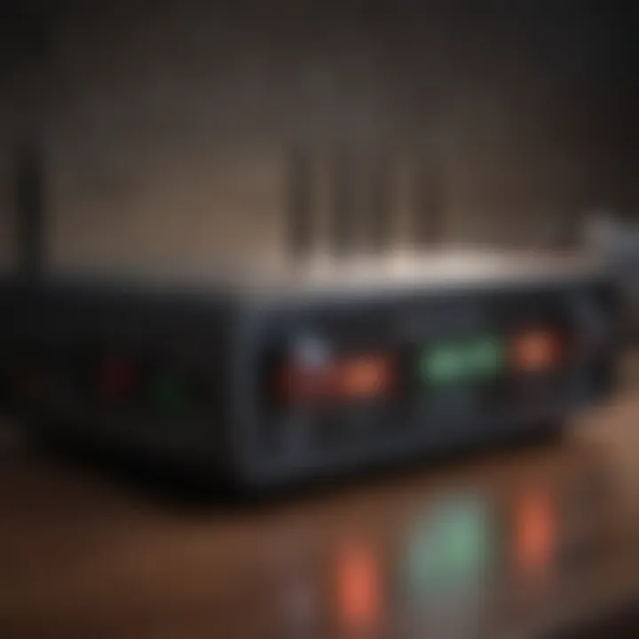 Router with Speed Indicator Lights Router with speed indicator lights glowing