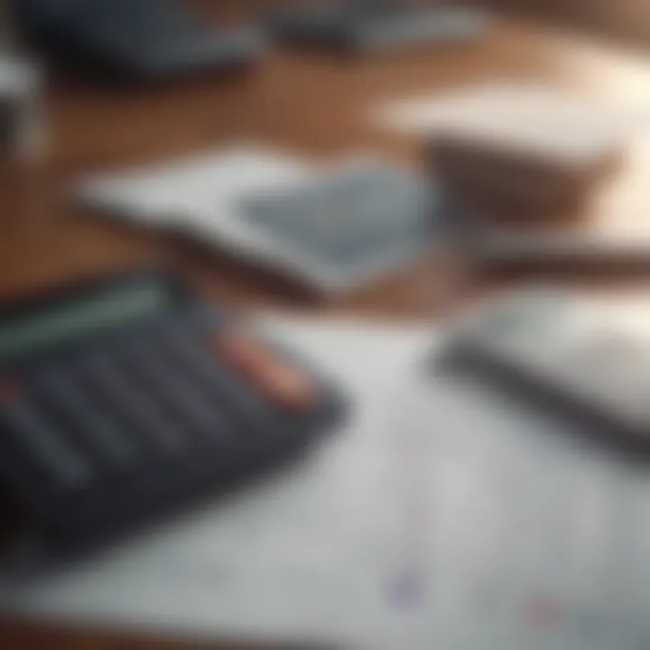 Financial Management Strategies A calculator and financial planning documents indicating budgeting strategies.