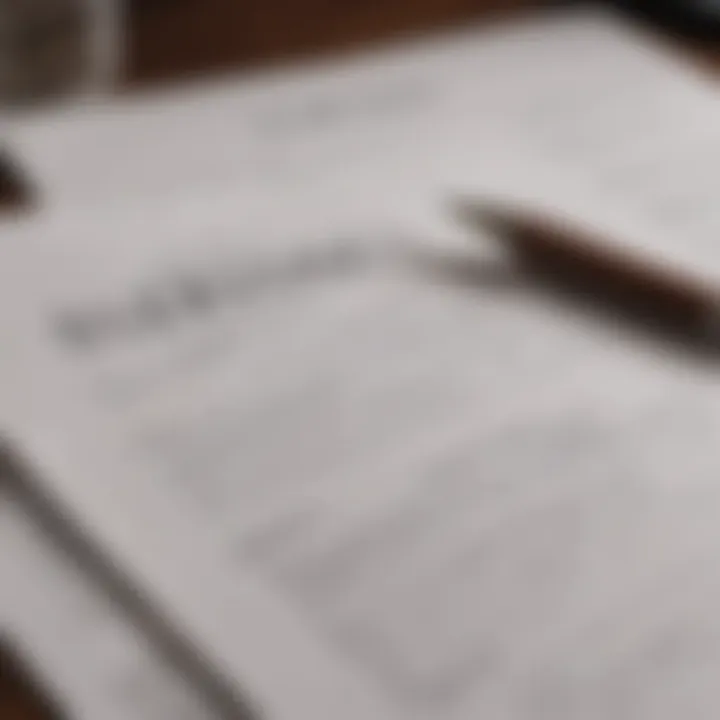 A close-up of insurance documents and a pen on a craft table