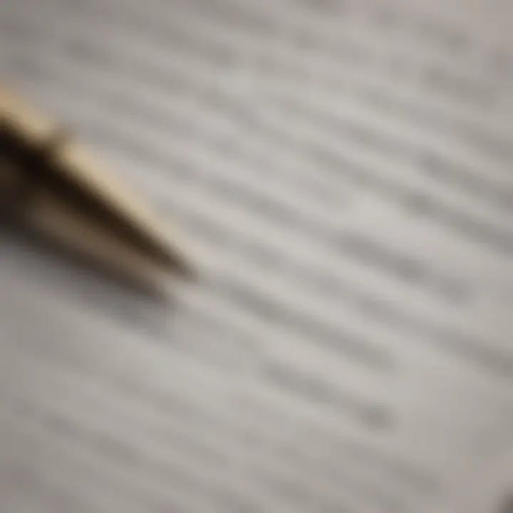 Close-up of a mortgage agreement document with a pen