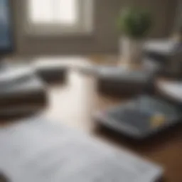 A calculator and financial documents on a desk