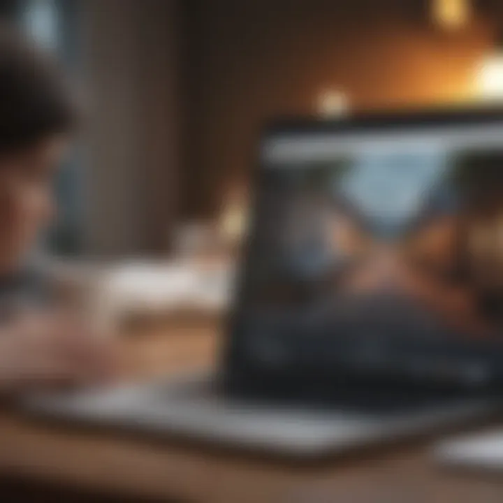 A person reviewing loan options on a laptop