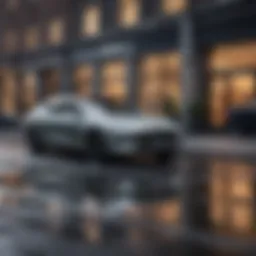 A sleek car parked in a modern urban environment, showcasing the allure of all-inclusive leasing.