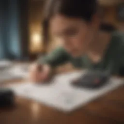 An individual analyzing various bank account options.