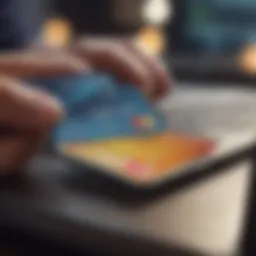A person analyzing credit card offers on a laptop