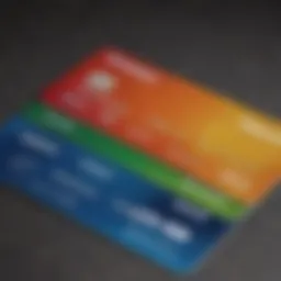 A close-up of a credit card with a low credit score indicator