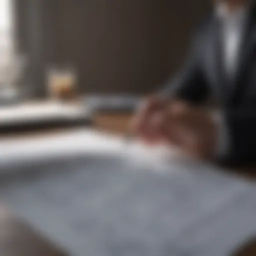 A person analyzing financial documents