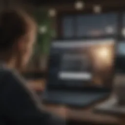 A person researching insurance quotes online with a laptop.