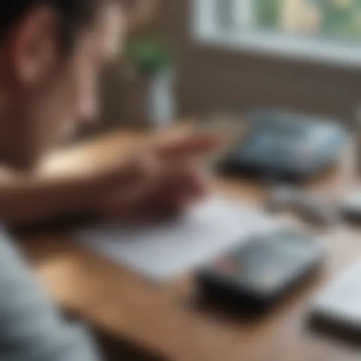 A person analyzing financial documents with a calculator