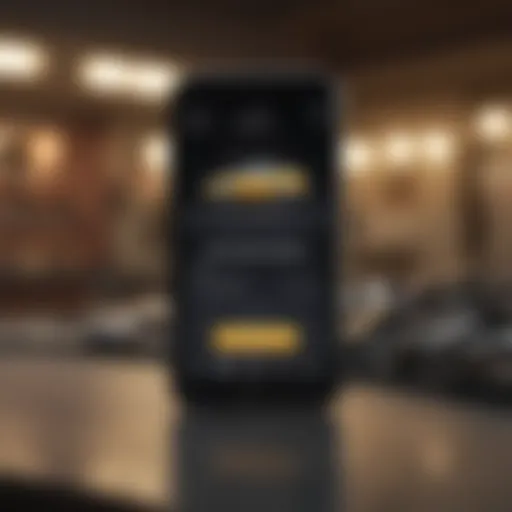 A smartphone displaying financing options on a digital screen