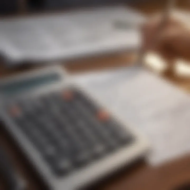 Analyzing Loan Options A person analyzing loan documents with a calculator and a notepad