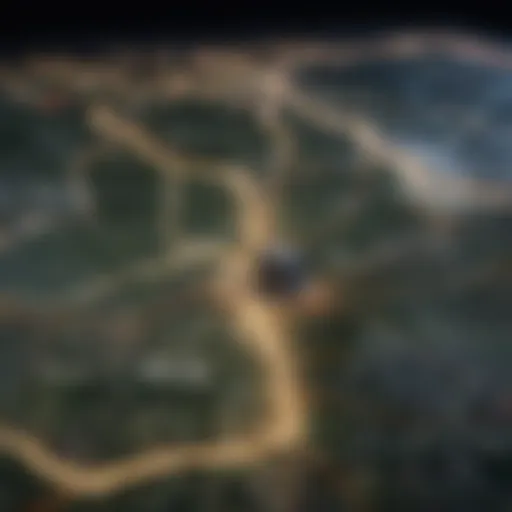 Local ISP Landscape A map showcasing various internet service providers in a local area