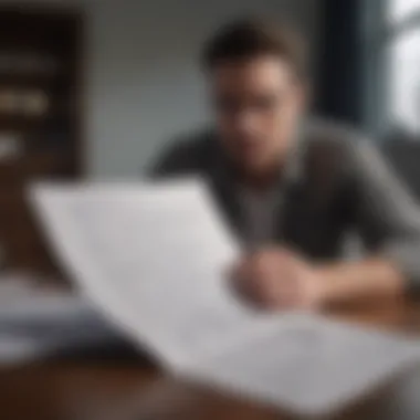 Analyzing Financial Options A thoughtful individual examining financial documents