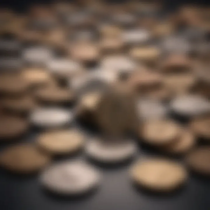 A close-up of various coins representing alternative income sources.