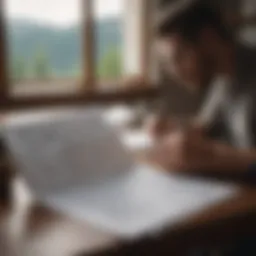 A person reviewing financial documents in a calm setting.