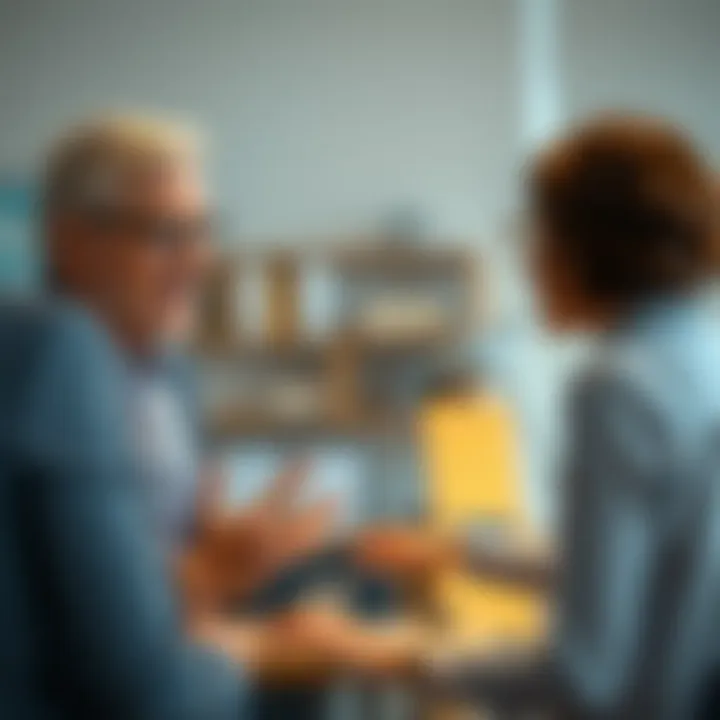 Conceptual image of a person discussing loan options