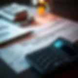 Illustration of financial documents and a calculator