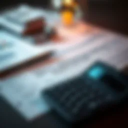 Illustration of financial documents and a calculator