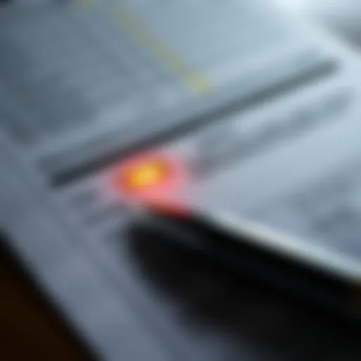 A detailed view of a credit report highlighting important sections.