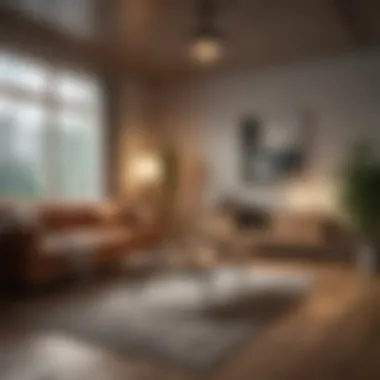 Energy-Efficient Living Room A cozy living room with energy-efficient lighting