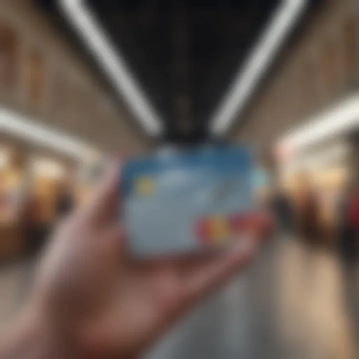 A traveler using a prepaid card at a foreign location.