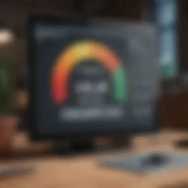 Monitoring Your Credit Score A digital screen displaying a credit score chart, emphasizing the importance of monitoring credit.