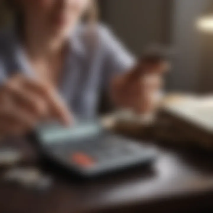 Responsible Spending Habits An illustration depicting responsible spending habits, showcasing a person budgeting with a calculator.