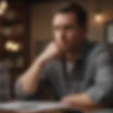 A person contemplating financial decisions