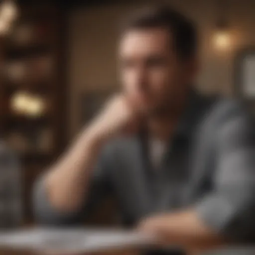 A person contemplating financial decisions