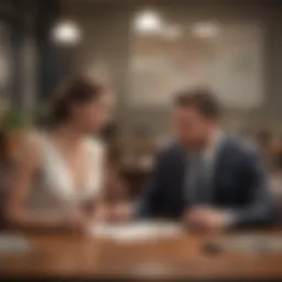 Newlywed couple discussing financial options