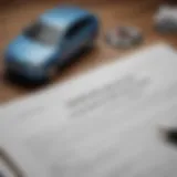 A detailed view of a short term auto insurance policy document on a desk