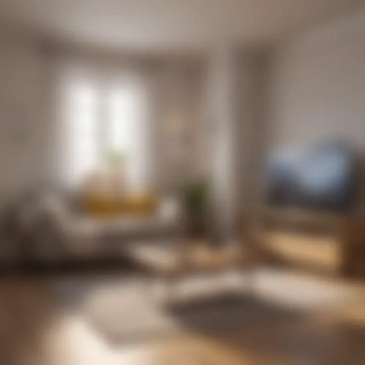 A cozy living room with energy-saving appliances