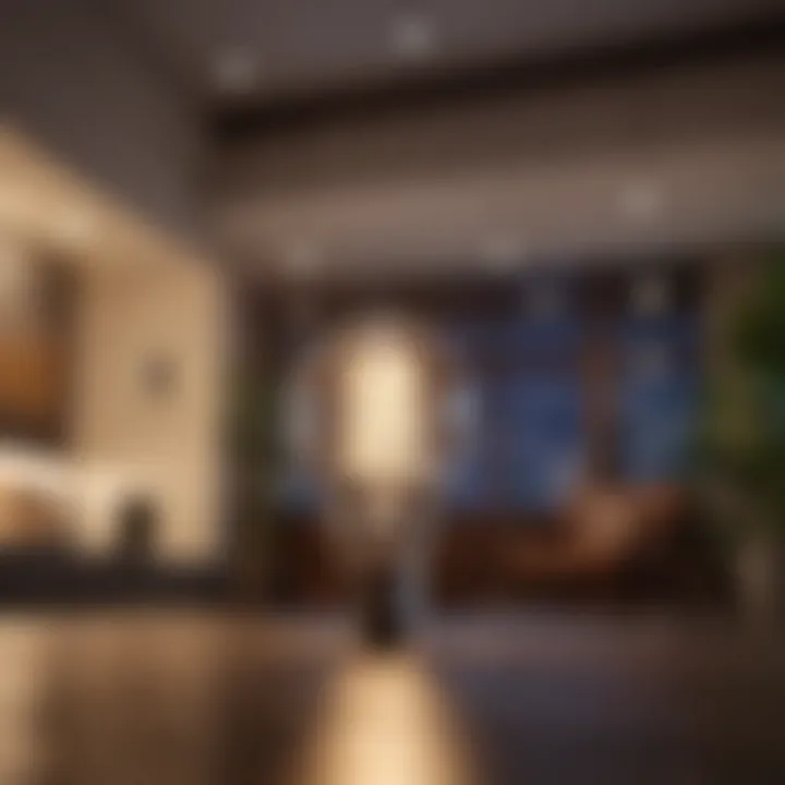 Energy-Efficient LED Lighting LED bulbs illuminating a modern living space