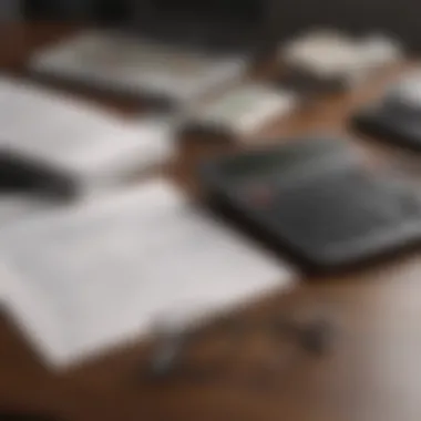 Calculator and financial documents on a table