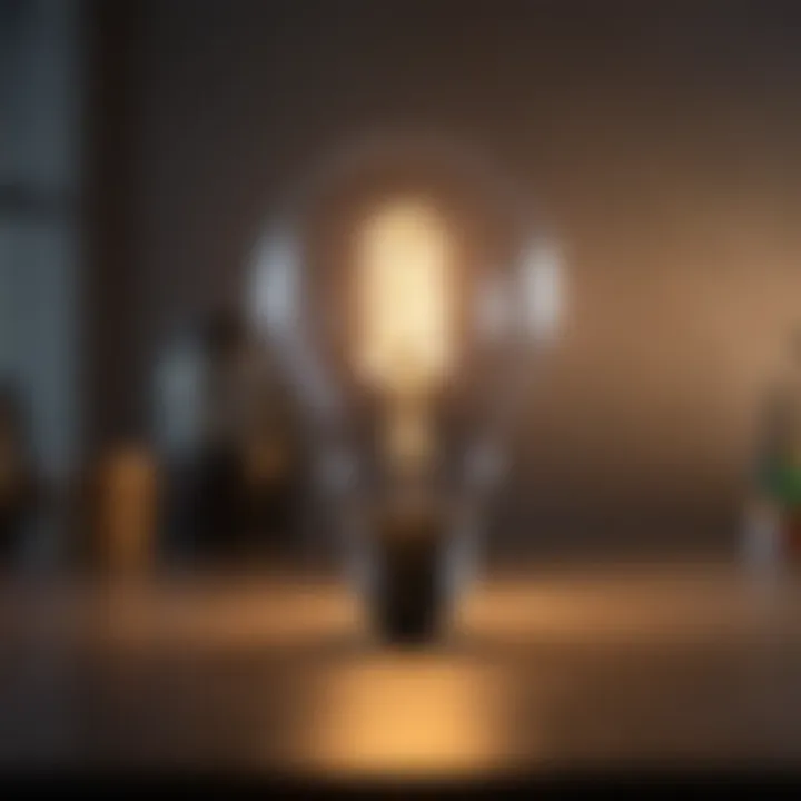 Energy-Efficient LED Lighting An energy-efficient LED bulb glowing brightly