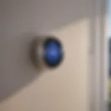 A modern smart thermostat adjusting temperature settings