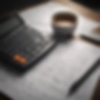 A calculator and notepad with financial calculations