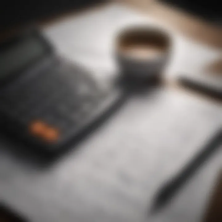 A calculator and notepad with financial calculations