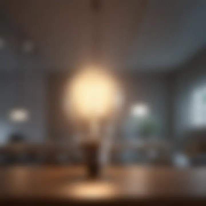 Energy-efficient LED bulbs illuminating a room