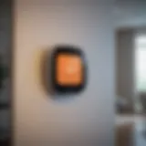 Modern smart thermostat displaying energy usage data