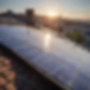 Solar panels installed on a rooftop under sunlight