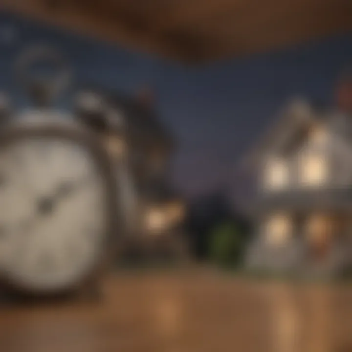 A symbolic image of a clock and a house, representing time efficiency in mortgage management.