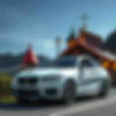 Temporary Car Insurance at International Destinations A car parked near a scenic international landmark