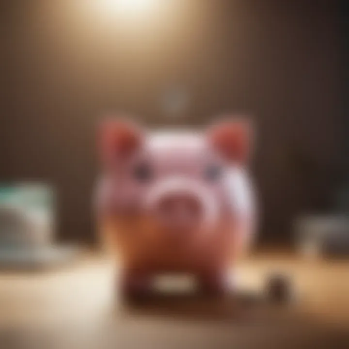 A serene image of a piggy bank with a financial growth theme