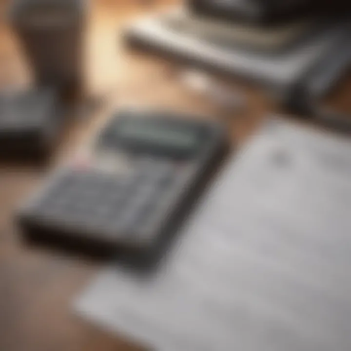 A calculator and financial statements illustrating personal finance assessment